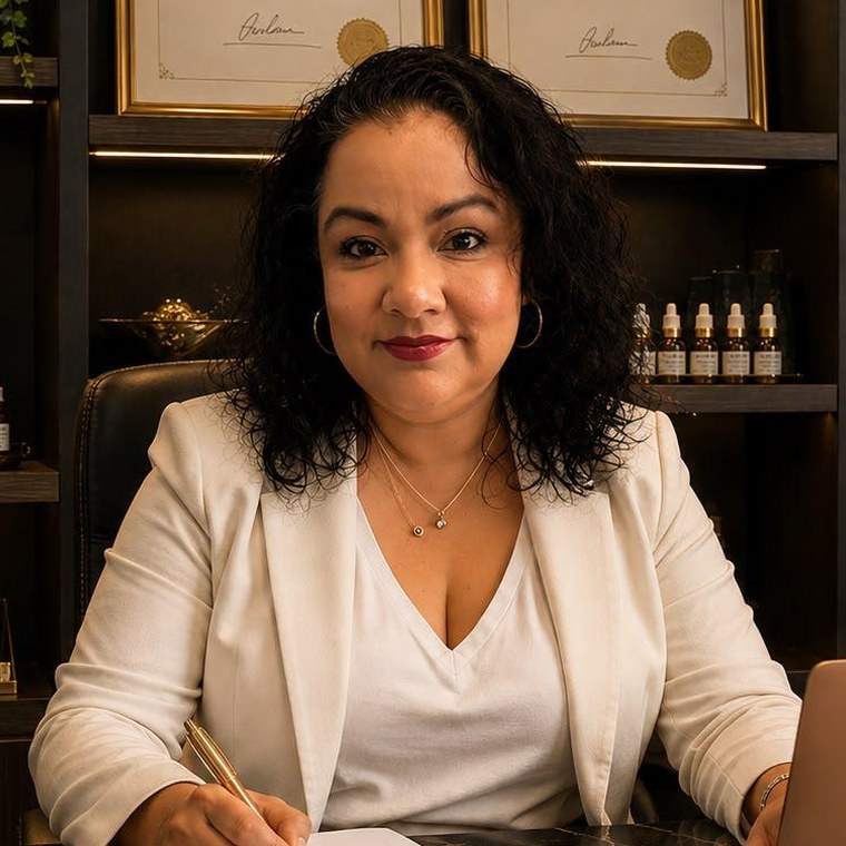 Lupita Gurrola, creadora de Asherah, en su consultorio